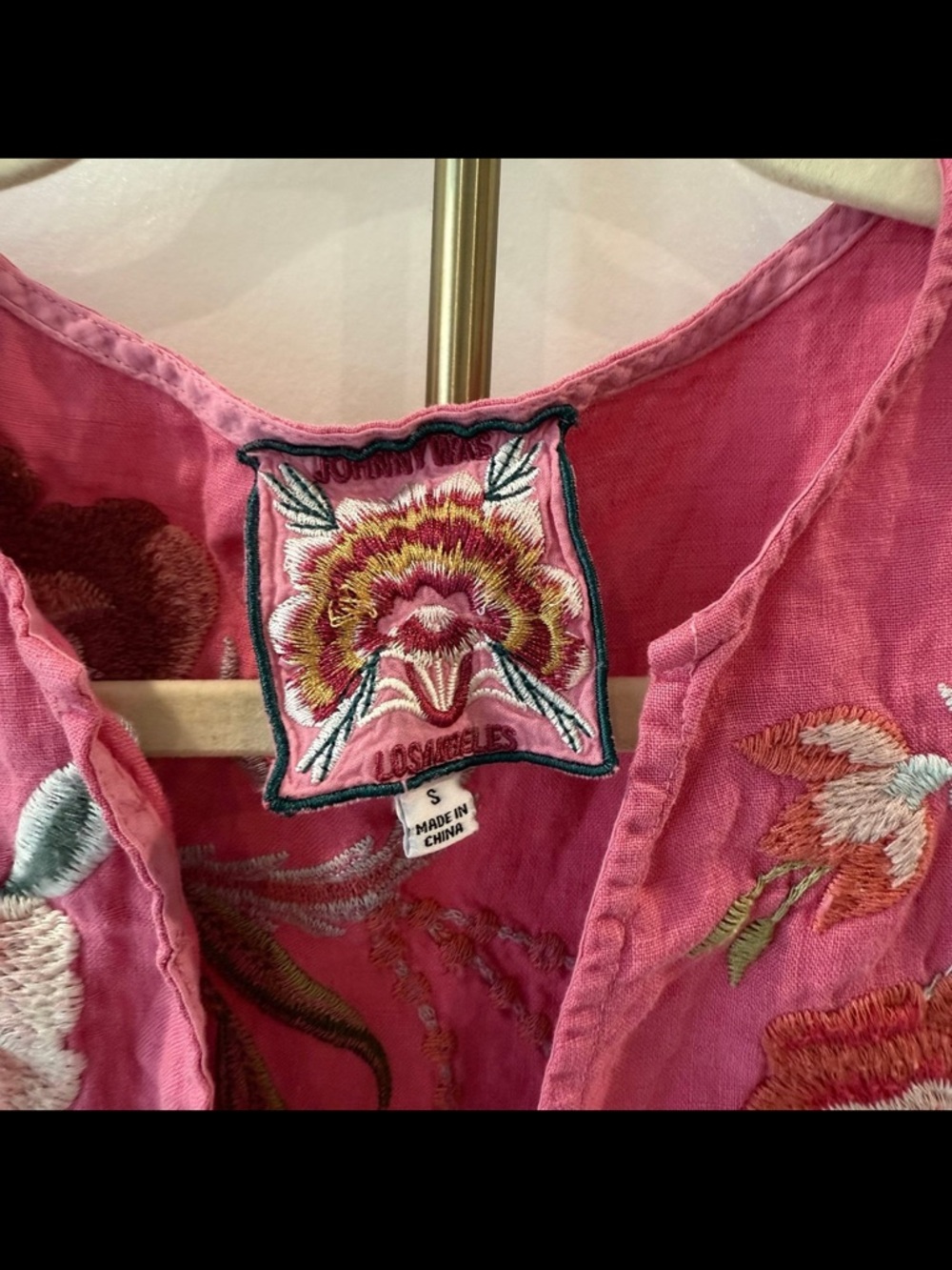 Johnny Was Joya embroidered linen tank dress in pink size small - Picture 4 of 8
